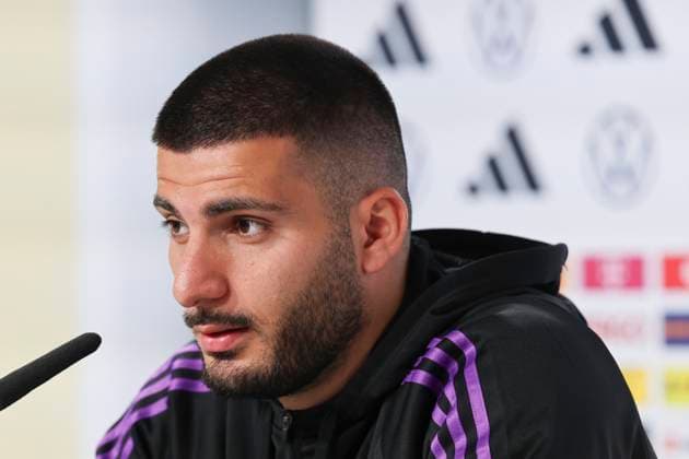 Deniz Undav answers questions from journalists, press conference day 3, training camp of the German national team, Schloss, 29 05 2024, Blankenhain, Germany