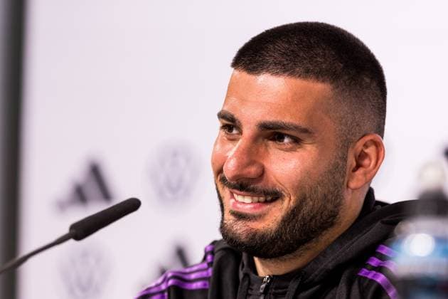 DFB Training Camp Press Conference 29 05 2024 Deniz Undav Germany smiles DFB Training Camp Press Conference Blankenhain, Golf Spa Resort Weimarer Land on 29 05 2024 Copyright: xBEAUTIFULxSPORTS Wunderlx