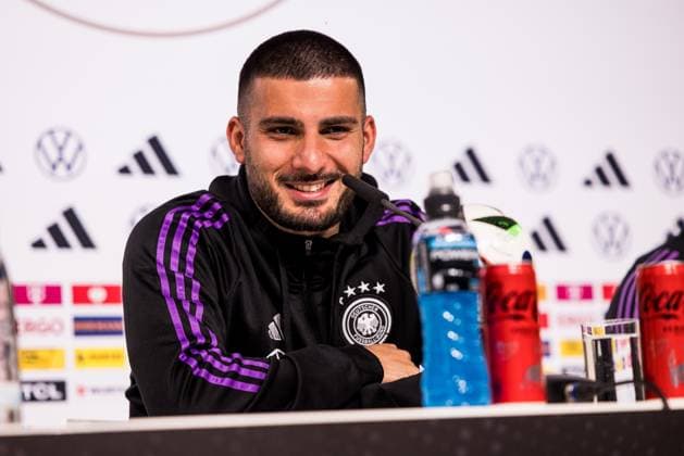 DFB training camp press conference 29 05 2024 Deniz Undav Germany smiles, laughs DFB training camp press conference Blankenhain, Golf Spa Resort Weimarer Land on 29 05 2024 Copyright: xBEAUTIFULxSPORTS Wunderlx