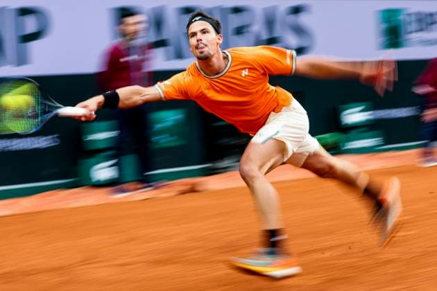 TENNIS - French Open 2024 PARIS,FRANCE,29.MAY.24 - TENNIS - ATP, Tennis Herren World Tour, French Open, Roland Garros, Grand Slam. Image shows the rejoicing of Daniel Altmaier (GER).  GEPAxpictures xPatrickxSteiner