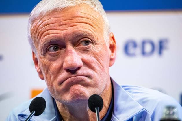 Didier Deschamps FOOTBALL : ConfÃ rence de press de lÂ’Equipe de France - 29 05 2024 BaptisteAutissier Panoramic 