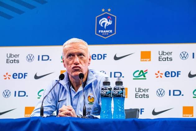 Didier Deschamps FOOTBALL : ConfÃ rence de press de lÂ’Equipe de France - 29 05 2024 BaptisteAutissier Panoramic 