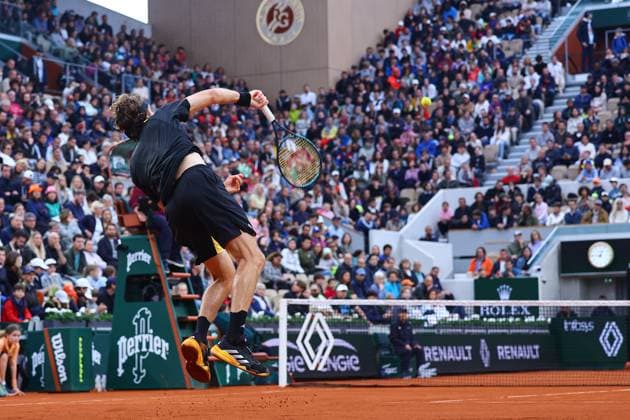 2024.05.29 Paryz Tenis French Open Roland Garros 2024 Daniel Altmaier - Stefanos Tsitsipas N Z Stefanos Tsitsipas Foto Pawel Andrachiewicz PressFocus 2024.05.29 Paris Tennis French Open Roland Garros 2024 Daniel Altmaier - Stefanos Tsitsipas Stefanos Tsitsipas Photo Pawel Andrachiewicz PressFocus NEWSPIX.PL --- Newspix.pl POLAND OUT!  20240529_PF_PA125