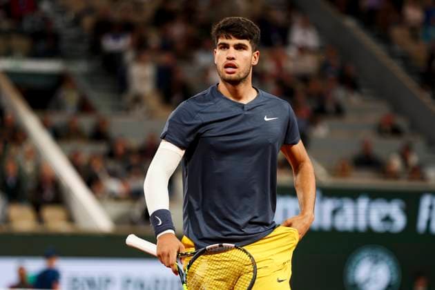 TENNIS - French Open 2024 PARIS,FRANCE,29.MAY.24 - TENNIS - ATP, Tennis Herren World Tour, French Open, Roland Garros, Grand Slam. Image shows Carlos Alcaraz (ESP).  GEPAxpictures xPatrickxSteiner