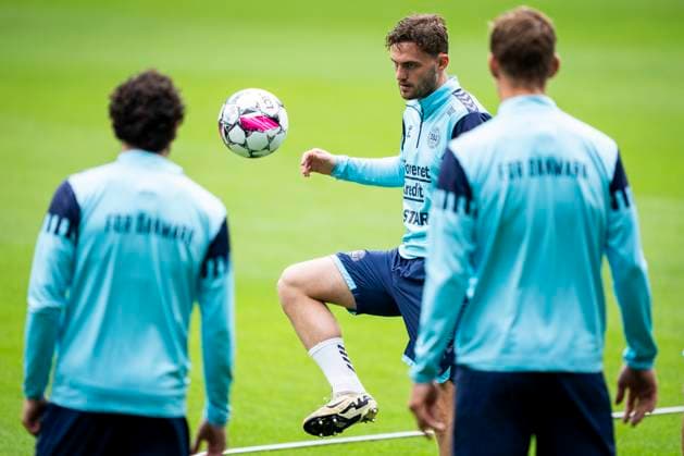 Jacob Bruun Larsen The Danish national football team trains at Broendby Stadium on Thursday, May 30, 2024 The team is preparing for the UEFA EURO 2024 European Football Championship Photo Ida Marie Odgaard Ritzau Scanpix , Broendby Denmark  Copyright: RitzauxScanpix IdaxMariexOdgaardx spdk20240530-114018-L
