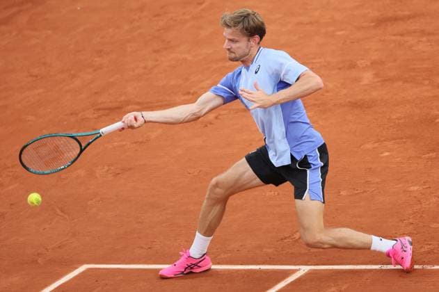 Belgian David Goffin pictured in action during a tennis match against German Zverev, in the second round of the men s singles, at the Roland Garros French Open tennis tournament, in Paris, France, . This year s tournament takes place from 26 May to 09 June. BENOITxDOPPAGNE  x93623958x