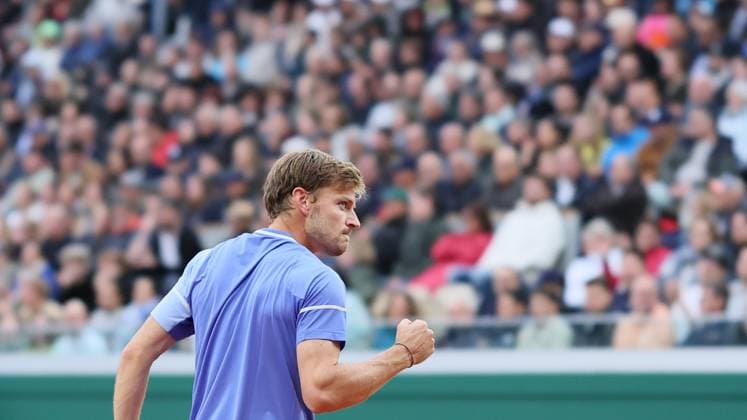 Belgian David Goffin reacts during a tennis match against German Marterer, in the second round of the men s singles, at the Roland Garros French Open tennis tournament, in Paris, France, Thursday 30 May 2024. This year s tournament takes place from 26 May to 09 June. BENOITxDOPPAGNE  x93625974x