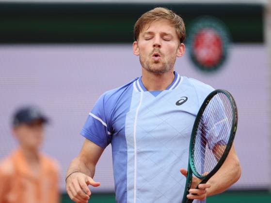 Belgian David Goffin reacts during a tennis match against German Zverev, in the second round of the men s singles, at the Roland Garros French Open tennis tournament, in Paris, France, Thursday 30 May 2024. This year s tournament takes place from 26 May to 09 June. BENOITxDOPPAGNE  x93628668x