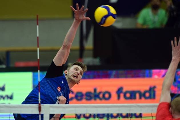 Aaro Nikula (FIN) in action during the CEV Volleyball European Golden League 2024, match Finland vs Czechia, in Karlovy Vary, Czech Republic, on May 30, 2024. (CTKxPhoto SlavomirxKubes) CTKPhotoP2024053007781  CTKPhotoP2024053007781
