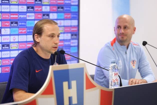 Croatia National Football Team - press conference, PK, Pressekonferenz Lovro Majer of Croatia speaks on a press conference of the Croatian national football team at the HNK Rijeka stadium in Rijeka, Croatia, on May 30, 2024. as part of preparations for the UEFA EURO, EM, Europameisterschaft,Fussball 2024. NelxPavletic PIXSELL
