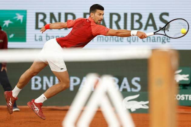 May 30, 2024, Paris, France: Tennis super star NOVAK DJOKOVIC of Serbia against R. Baena of Spain during French Open Grand Slam tournament 2nd Round at Roland Garros on Thursday. Paris France - ZUMAb253 20240530_zsp_b253_079 Copyright: xLoicxBaratouxx