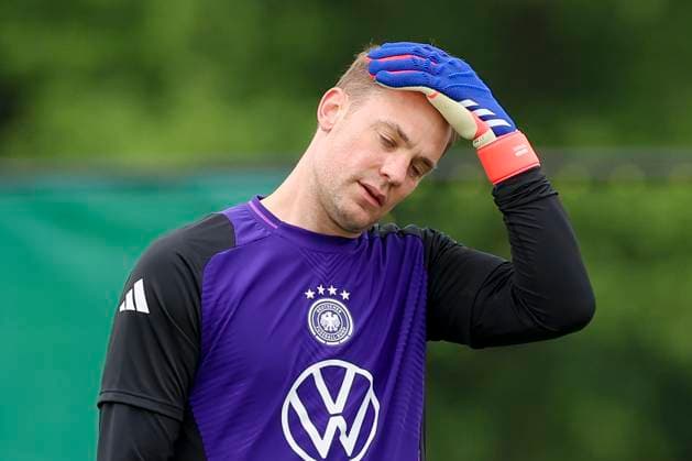 Goalkeeper Manuel Neuer looks disappointed, training day 5, training camp of the German national team, Spa and GolfResort Weimarer Land, 31 05 2024, Blankenhain, Germany