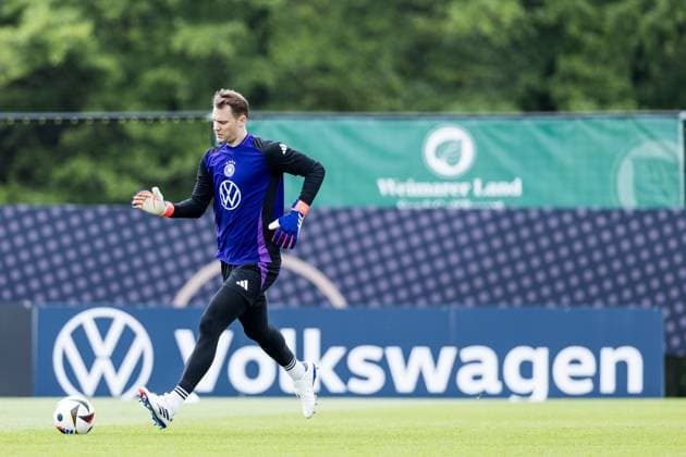 DFB training camp training 31 05 2024 Manuel Neuer Germany shoots, on the ball DFB training camp training Blankenhain, Golf Spa Resort Weimarer Land on 31 05 2024 Copyright: xBEAUTIFULxSPORTS Wunderlx