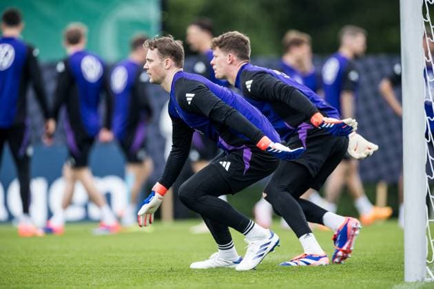 DFB training camp training 31 05 2024 Manuel Neuer Germany and Alexander Nübel Germany in goalkeeper training DFB training camp training Blankenhain, Golf Spa Resort Weimarer Land on 31 05 2024 Copyright: xBEAUTIFULxSPORTS Wunderlx