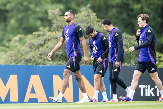 DFB training camp training 31 05 2024 Jonathan Tah Germany , Ilkay Gündogan Germany , Jamal Musiala Germany and Rocco Reitz Germany on the way to the training ground DFB training camp training Blankenhain, Golf Spa Resort Weimarer Land on 31 05 2024 Copyright: xBEAUTIFULxSPORTS Wunderlx