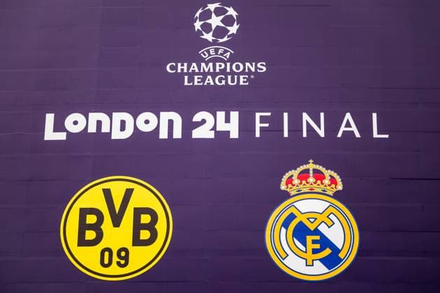 240531 Signs ahead of the UEFA Champions League final between Dortmund and Real Madrid on May 31, 2024 in London Photo Petter Arvidson BILDBYRAN kod PA PA0815 fotboll football soccer fotball champions league förhand inför preview real madrid bbeng borussia dortmund final  Copyright: PETTERxARVIDSON BB240531PA022