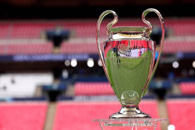 31st May 2024; Wembley Stadium, London, England; Training ahead of the UEFA Champions League Final match between Borussia Dortmund and Real Madrid, London, England; The Champions League trophy on display  ActionPlus12649184 ShaunxBrooks