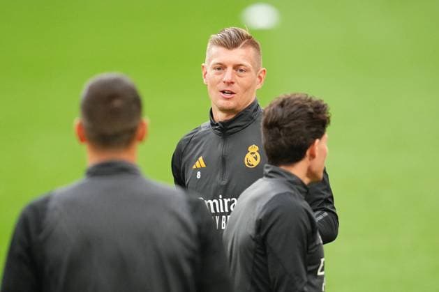 ENG: UEFA Champions League Real Madrid training session Toni Kroos of Real Madrid Before the UEFA Champions League Real Madrid training session at Wembley Stadium on May 31, 2024 in London, England. kpng Copyright: xBaguxBlancox xPRESSINPHOTOx PS_240531_026