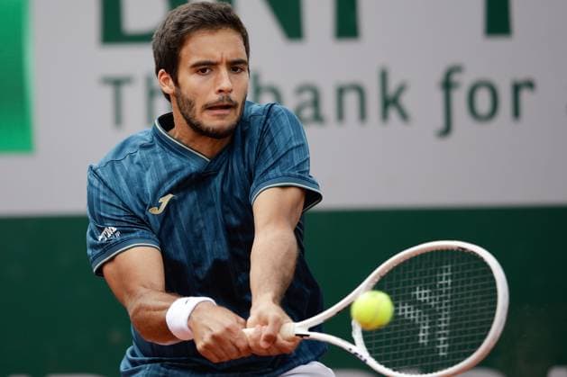 31 05 2024 Tennis, French Open 2024 Roland Garros, FRA, picture from left Francisco Cabral Portugal plays a backhand Copyright: HMBxMedia AntonioxBorga