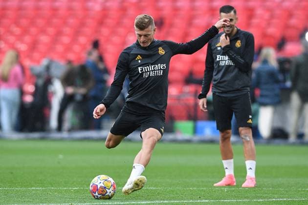 Soccer Champions League final training Real Madrid on 31 05 2024 at Wembley Stadium in London Toni Kroos Madrid xRx