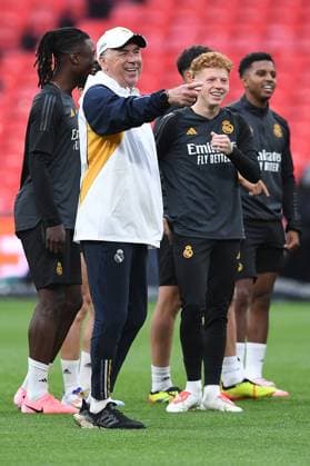 Soccer Champions League final training Real Madrid on 31 05 2024 at Wembley Stadium in London Carlo Ancelotti coach head coach Madrid xRx