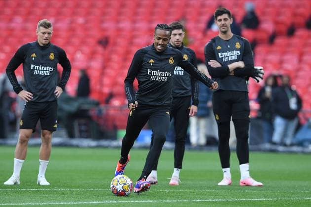 Soccer Champions League final training Real Madrid on 31 05 2024 at Wembley Stadium in London Eder Militao Madrid xRx