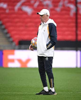 Football CHL FINAL 2023 2024 Final in London 31 05 2024 Borussia Dortmund Real Madrid Training Real Madrid at Wembley Stadium Coach Carlo Ancelotti