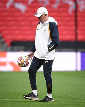 Football CHL FINAL 2023 2024 Final in London 31 05 2024 Borussia Dortmund Real Madrid Training Real Madrid at Wembley Stadium Coach Carlo Ancelotti