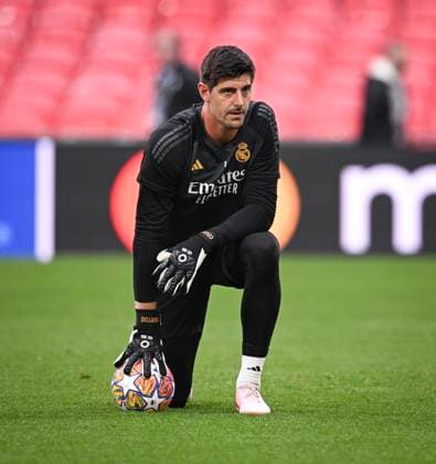 Football CHL FINAL 2023 2024 Final in London 31 05 2024 Borussia Dortmund Real Madrid Training Real Madrid at Wembley Stadium Goalkeeper Thibaut Courtois
