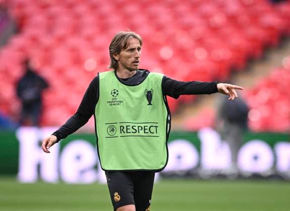 Football CHL FINAL 2023 2024 Final in London 31 05 2024 Borussia Dortmund Real Madrid Training Real Madrid at Wembley Stadium Luka Modric