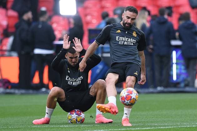 Soccer Champions League final training Real Madrid on 31 05 2024 at Wembley Stadium in London Dani Carvajal Madrid xRx
