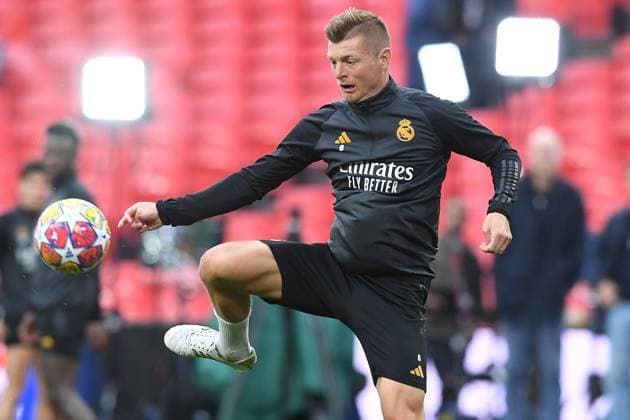 Soccer Champions League final training Real Madrid on 31 05 2024 at Wembley Stadium in London Toni Kroos Madrid xRx