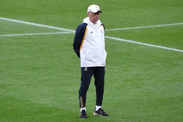Soccer Champions League final training Real Madrid on 31 05 2024 at Wembley Stadium in London Carlo Ancelotti coach head coach Madrid xRx