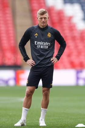Toni Kroos (Real Madrid CF) looks on, Training Session - UEFA Champions League Final 2023 24, Real Madrid CF, Wembley Stadium, May 31, 2024, London, England.