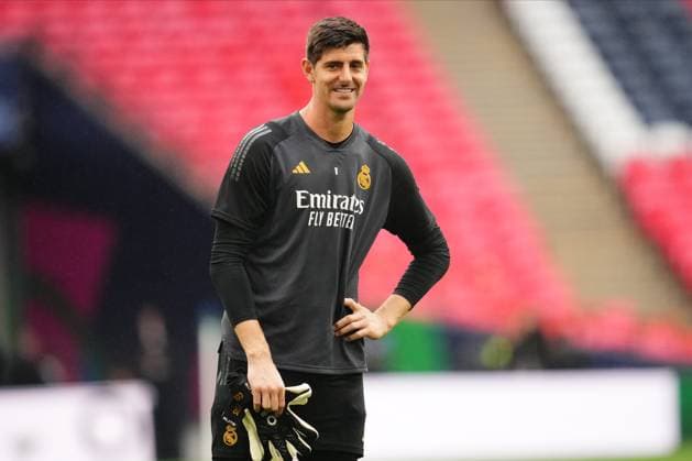 ENG: UEFA Champions League Real Madrid training session Thibaut Courtois of Real Madrid Before the UEFA Champions League Real Madrid training session at Wembley Stadium on May 31, 2024 in London, England. kpng Copyright: xBaguxBlancox xPRESSINPHOTOx PS_240531_074