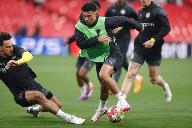 Jadon Sancho (Borussia Dortmund) in action, Training Session - UEFA Champions League Final 2023 24, Borussia Dortmund, Wembley Stadium, May 31, 2024, London, England.
