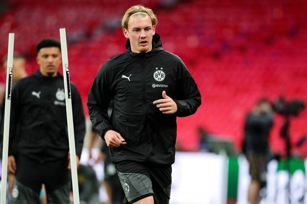 Julian Brandt of Borussia Dortmund during a training session the day ahead the 2023 2024 Champions League Final football match between Borussia Dortmund and Real Madrid CF at Wembley stadium in London (England), May 31st, 2024. cesarexpurini