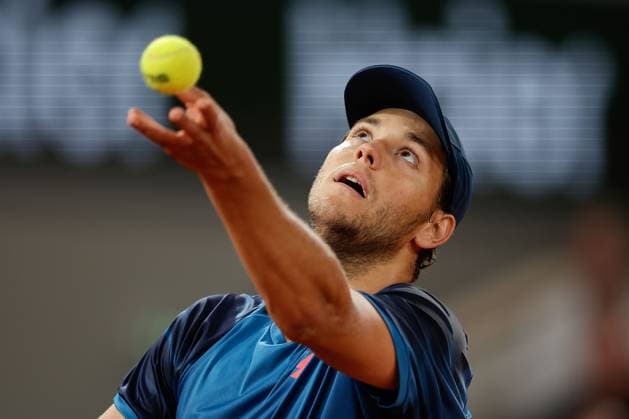 31 05 2024 Tennis, French Open 2024 Roland Garros, FRA, picture from left Pavel Kotov makes a serve Copyright: HMBxMedia AntonioxBorga