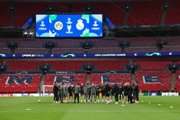 May 31, 2024, London, Brent, United Kingdom: Borussia Dortmund training session a day before the UEFA Champions League Final between BORUSSIA DORTMUND and REAL MADRID at Wembley in London, United Kingdom London United Kingdom - ZUMAc179 20240531_zep_c179_145 Copyright: xMickaelxChavetx