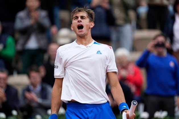 PARIS, FRANCE - MAY 31: Matteo Arnaldi of Italy reacts after winning during the 3rd round of Roland Garros 2024 match between Andrey Rublev vs Matteo Arnaldi at Roland Garros Stadium on May 31, 2024 in Paris, France. (Photo by Glenn Gervot Icon Sportswire) TENNIS: MAY 31 Roland-Garros EDITORIAL USE ONLY Icon2024053145682024