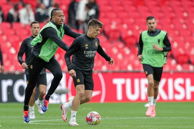 May 31, 2024, London, United Kingdom: Players of Real Madrid seen during training session ahead of their UEFA Champions League Final against Borussia Dortmund at Wembley Stadium. London United Kingdom - ZUMAs197 20240531_aaa_s197_155 Copyright: xGrzegorzxWajdax