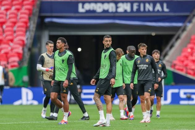 May 31, 2024, London, United Kingdom: Players of Real Madrid seen during training session ahead of their UEFA Champions League Final against Borussia Dortmund at Wembley Stadium. London United Kingdom - ZUMAs197 20240531_aaa_s197_159 Copyright: xGrzegorzxWajdax