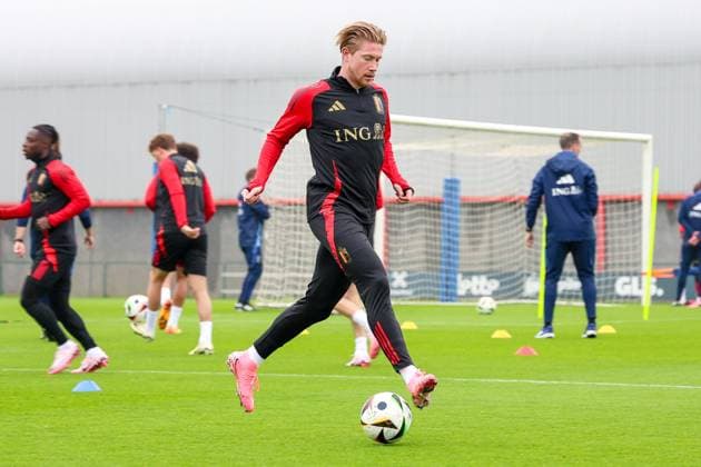 EURO 2024, Nationalteam Belgien Training Belgian National Football Team Media Activities 01 06 2024 TUBIZE, BELGIUM - JUNE 01 : De Bruyne Kevin forward of Belgium during a training session prior to the friendly matches against Montenegro, Luxemburg and Slovakia at the RBFA Headquarters on June 01, 2024 in Tubize, Belgium, 01 06 2024  Copyright: xTomasxSiskx