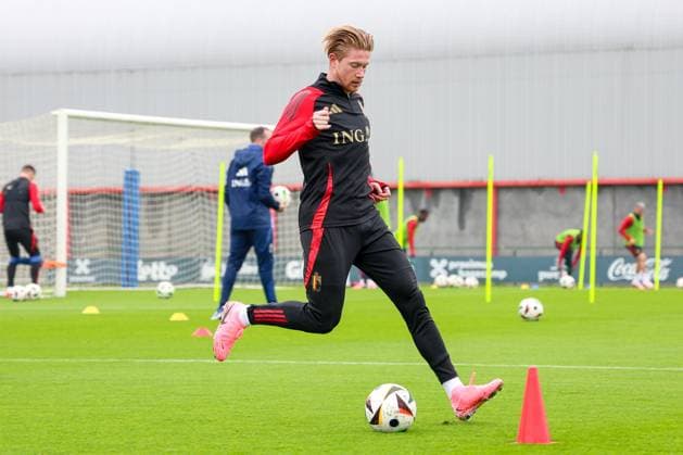EURO 2024, Nationalteam Belgien Training Belgian National Football Team Media Activities 01 06 2024 TUBIZE, BELGIUM - JUNE 01 : De Bruyne Kevin forward of Belgium during a training session prior to the friendly matches against Montenegro, Luxemburg and Slovakia at the RBFA Headquarters on June 01, 2024 in Tubize, Belgium, 01 06 2024  Copyright: xTomasxSiskx