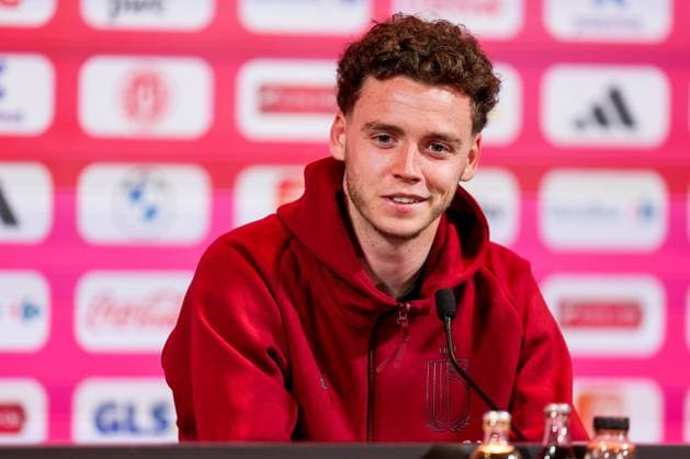 Belgian National Football Team Media Activities 01 06 2024 TUBIZE, BELGIUM - JUNE 01 : De Cuyper Maxim defender of Belgium during a press conference, PK, Pressekonferenz prior to the friendly matches against Montenegro, Luxemburg and Slovakia at the RBFA Headquarters on June 01, 2024 in Tubize, Belgium, 01 06 2024  Copyright: xTomasxSiskx