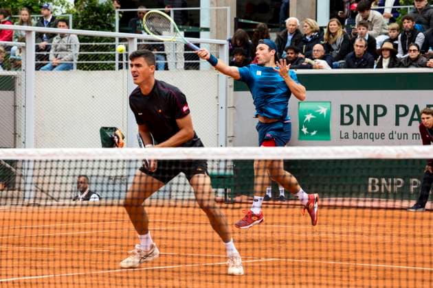 TENNIS - French Open 2024 PARIS,FRANCE,01.JUN.24 - TENNIS - ATP, Tennis Herren World Tour, French Open, Roland Garros, Grand Slam. Image shows Alexander Erler and Lucas Miedler (AUT).  GEPAxpictures xPatrickxSteiner
