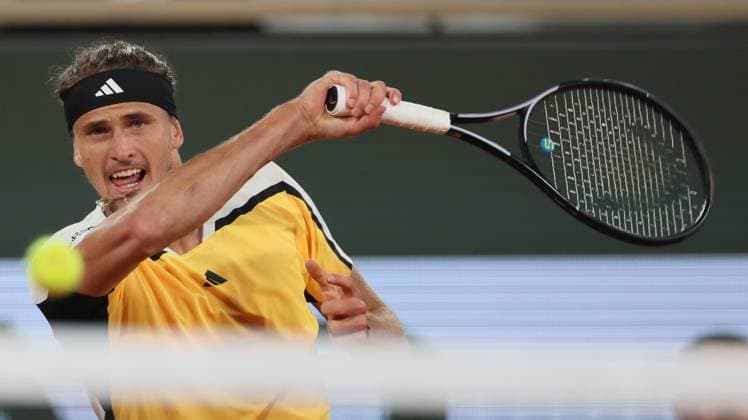 German Alexander Zverev pictured in action during a tennis match between German Zverev and Dutch Griekspoor, in the third round of the men s singles, at the Roland Garros French Open tennis tournament, in Paris, France, Saturday 01 June 2024. This year s tournament takes place from 26 May to 09 June. BENOITxDOPPAGNE  x93792724x
