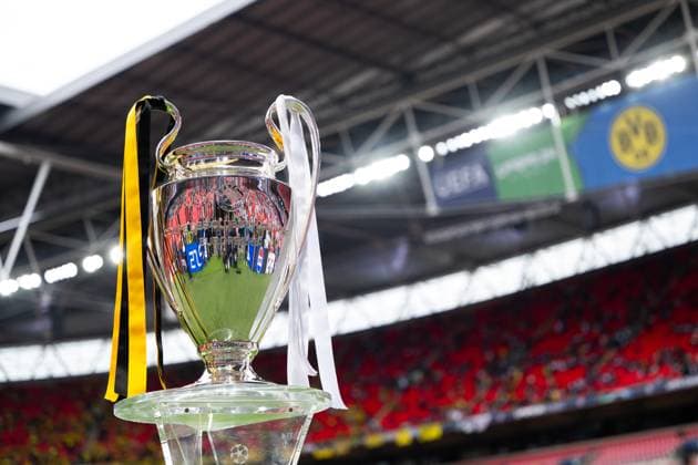 240601 The Champions League trophy is displayed inside the stadium ahead of the UEFA Champions League final between Dortmund and Real Madrid on June 1, 2024 in London Photo Petter Arvidson BILDBYRAN kod PA PA0818 fotboll football soccer fotball champions league final dortmund real madrid bbeng  Copyright: PETTERxARVIDSON BB240601PA043