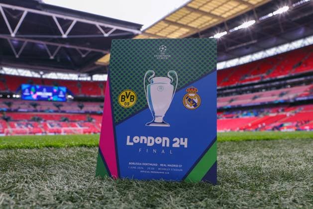 1st June 2024; Wembley Stadium, London, England; UEFA Champions League Football Final, Borussia Dortmund versus Real Madrid; Borussia Dortmund v Real Madrid match programme inside Wembley Stadium  ActionPlus12649794 JohnxPatrickxFletcher