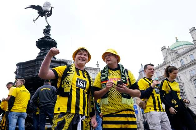 ENG: Borussia Dortmund v Real Madrid. UEFA Champions League 2023-2024. Final Borussia Dortmund fans during the UEFA Champions League Final match between Borussia Dortmund and Real Madrid played at Wembley Stadium on June 1, 2024 in London, England. kpng Copyright: xBaguxBlancox xPRESSINPHOTOx PS_240601_542